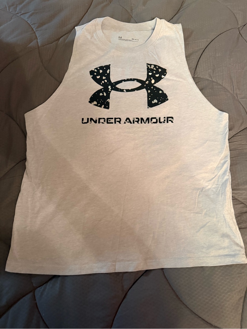 Under Armour White Tank Top with Black Logo